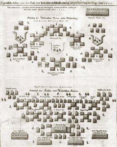Piano della battaglia della Montagna Bianca, dal Theatrum Europaeum
