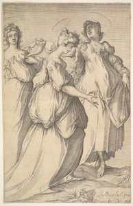 Tre figure femminili con aureola, ca. 1610-50