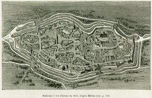 Mulhouse vola nel 1642 da Matthaus the Elder (after) Merian