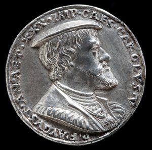 Carlo V, 1500-1558, Re di Spagna 1516-1556, Imperatore del Sacro Romano Impero 1519 [recto], 1530 da Matthes Gebel