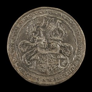 Scudo con elmi e creste [retro] (1535) da Matthes Gebel