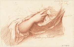 Studio di un braccio destro e mano su una manica larga da Mattheus Verheyden