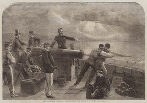 Il Corpo di Artiglieria Volontaria che apprende la pratica del cannone a Hythe da Matthew Somerville Morgan