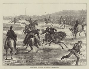 Ufficiali che giocano a polo a Woolwich-Common