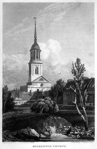 Chiesa di Shoreditch, Londra, 1815 da Matthews