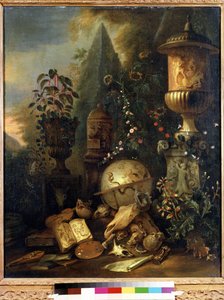 Vanità, natura morta con vaso da Matthias Withoos