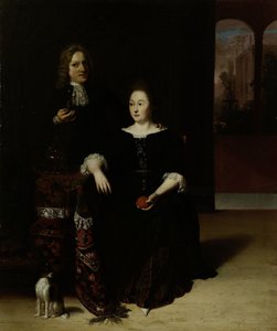 Ritratto di una donna e un uomo in un interno da Matthias Wulfraet