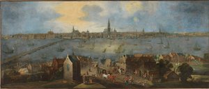 Vista sul porto di Anversa da Matthijs Schoevaerdts