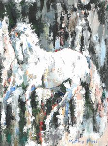 Il cavallo bianco vivace da Matthys Moss