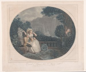 Giardino con uomo addormentato e uomo che osserva da Mauclerc