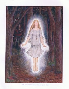 Il meraviglioso bambino si mosse come una stella, illustrazione da Le Fiabe di Lady Ann, 1914 da Maud Tindal Atkinson