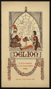 Illustrazione di copertina per il catalogo di cappelli emesso da Delion, Parigi, nel 1908 da Maurice Berty