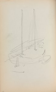 Italian Sketchbook: Barca a vela pagina 60, 1898-1899 da Maurice Brazil Prendergast