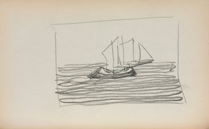 Taccuino italiano: Barca a vela pagina 75, 1898-1899 da Maurice Brazil Prendergast