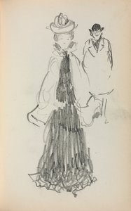 Taccuino italiano: Donna in piedi e uomo, pagina 125 da Maurice Brazil Prendergast