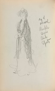 Taccuino italiano: Donna in piedi con scialle pagina 53, 1898-1899 da Maurice Brazil Prendergast