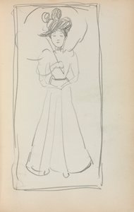 Taccuino italiano: Donna in piedi con parasole pagina 233, 1898-1899