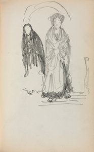 Taccuino italiano: Due donne in piedi, pagina 123 da Maurice Brazil Prendergast