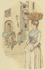 Vita di strada nei vicoli stretti del centro storico di San Remo, Italia da Maurice Charles Mathieu Bonvoisin