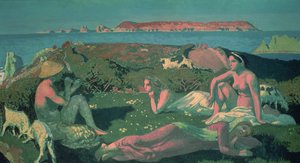 Un paesaggio marino in tonalità verdi da Maurice Denis