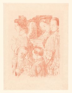 Tre angeli cantanti e due chierichetti durante la Santa Messa da Maurice Denis