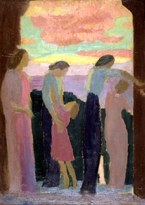 Marthe Denis e i bambini sul balcone, c1900-1940
