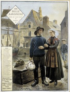 La partenza dei pescatori bretoni per Terranova - calendario del negozio La Belle Jardinière da Maurice Henri Orange