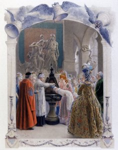 Scena di battesimo nobiliare del XVIII secolo, c.1900 da Maurice Leloir