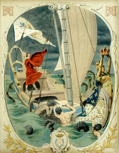 Storia della Francia: rappresentazione allegorica del cardinale Richelieu da Maurice Leloir