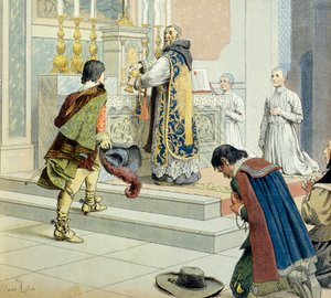 Storia della Francia: Francois Leclerc du Tremblay detto Padre Giuseppe (1577-1638) eminenza grigia (confidente e collaboratore) del Cardinale Richelieu (Armand Jean du Plessis) da Maurice Leloir