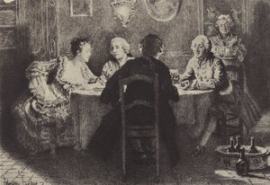 Illustrazione per il Libro VIII di Les Confessions di Jean-Jacques Rousseau da Maurice Leloir