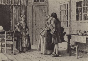 Illustrazione per il Libro V di Les Confessions de Jean-Jacques Rousseau da Maurice Leloir