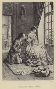 Jean-Jacques Rousseau a casa di Madame Basile da Maurice Leloir