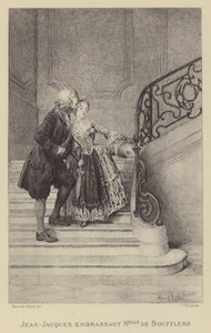 Jean-Jacques Rousseau che bacia Madame de Boufflers da Maurice Leloir