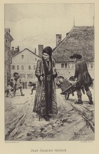 Jean-Jacques Rousseau minacciato per strada da Maurice Leloir