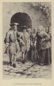 Jean-Jacques Rousseau con le vecchie donne da Maurice Leloir