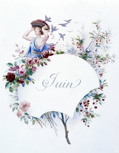 Giugno "La Canzone del mese" di Jérôme Doucet, illustrazione - Maurice Leloir, ed. Reims 1904. L. Michaud da Maurice Leloir