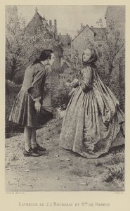 Incontro tra Jean-Jacques Rousseau e Madame de Warens da Maurice Leloir