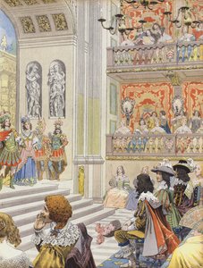 Rappresentazione nel teatro del Palais Cardinal di Mirame, la commedia scritta da Richelieu e Desmarets
