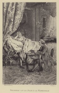 Rousseau legge il suo romanzo Julie alla Marechale da Maurice Leloir
