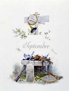 Settembre "La Chanson du mois" di Jérôme Doucet, illustrazione - Maurice Leloir, ed. Reims 1904. L. Michaud da Maurice Leloir
