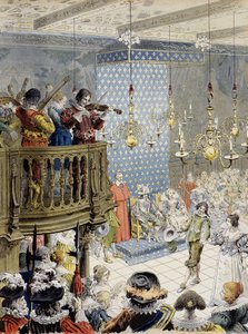 Il ballo a corte (sotto Luigi XIII) - in "Richelieu" di Maurice Leloir. da Maurice Leloir