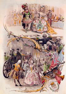 Menu di nozze con illustrazione di Maurice Leloir da Maurice Leloir