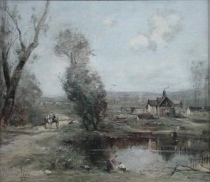 Un sentiero lungo un fiume nel nord della Francia da Maurice Levis