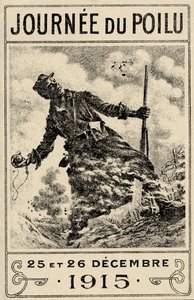Poster di propaganda francese della Prima Guerra Mondiale "Journée du Poilu". 25 e 26 dicembre 1915, pub. 1915 (litografia a colori) da Maurice Louis Henri Neumont