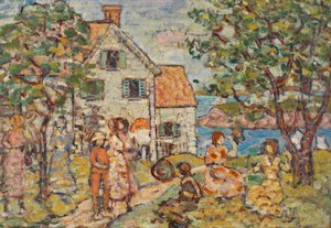 Spiaggia e due case da Maurice Prendergast