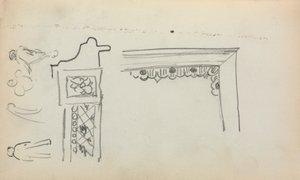 Quaderno di schizzi italiani: Dettagli architettonici e figure (pagina 199) da Maurice Prendergast