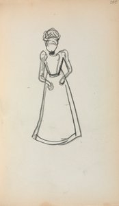 Quaderno degli schizzi italiano: Donna in piedi (pagina 240) da Maurice Prendergast