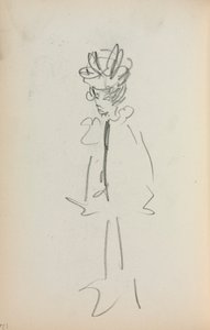 Quaderno di schizzi italiano: Donna in piedi vista di 3/4 (pagina 126) da Maurice Prendergast
