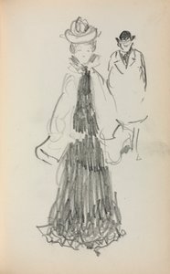 Quaderno degli schizzi italiano: Donna e uomo in piedi (pagina 125) da Maurice Prendergast